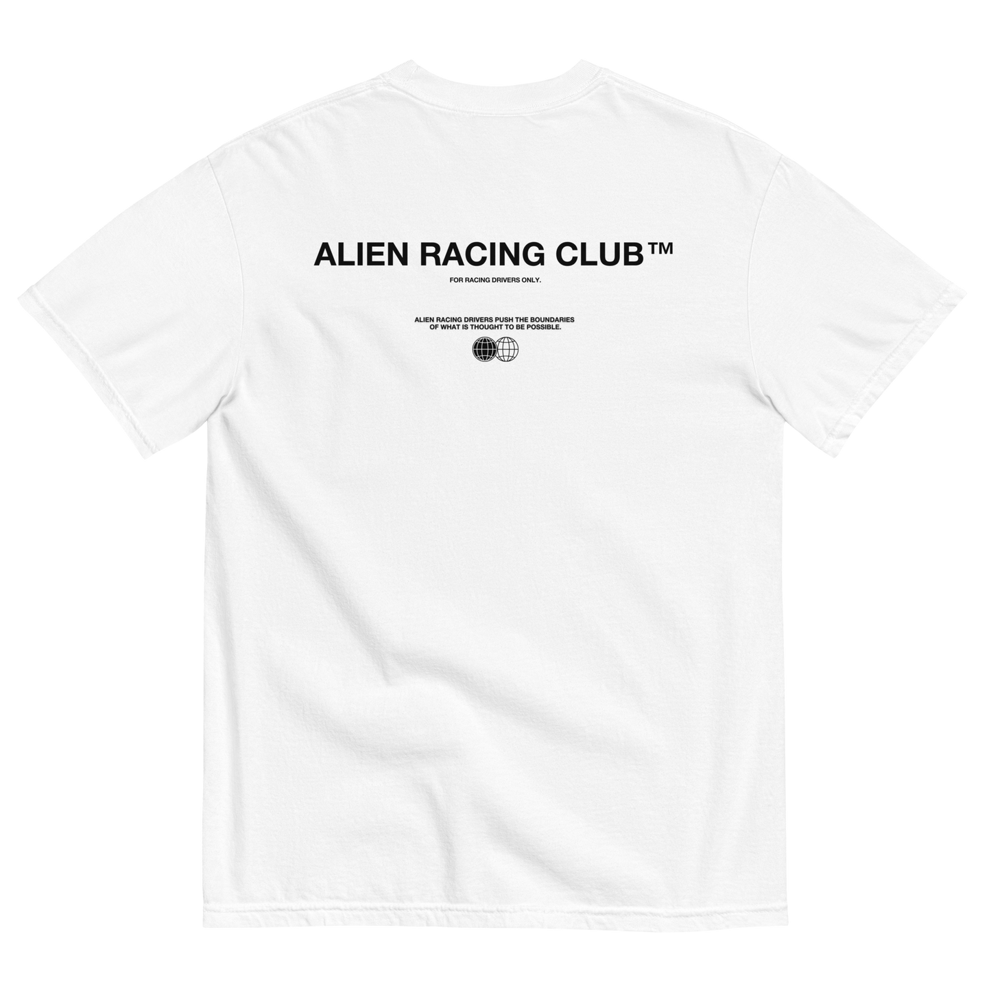 "For Racing Drivers Only." White Tee
